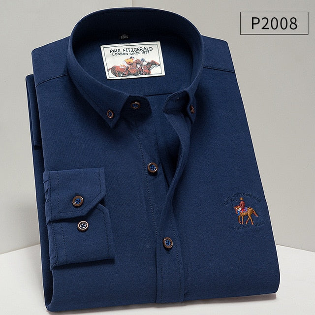 Men Oxford Cotton Long Sleeve Shirts