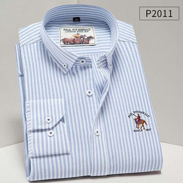 Men Oxford Cotton Long Sleeve Shirts