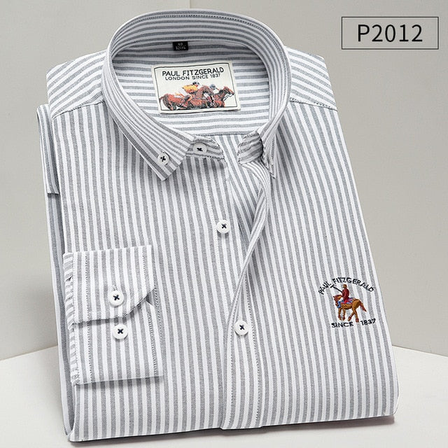 Men Oxford Cotton Long Sleeve Shirts