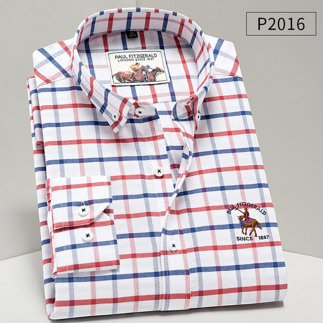 Men Oxford Cotton Long Sleeve Shirts