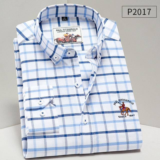 Men Oxford Cotton Long Sleeve Shirts