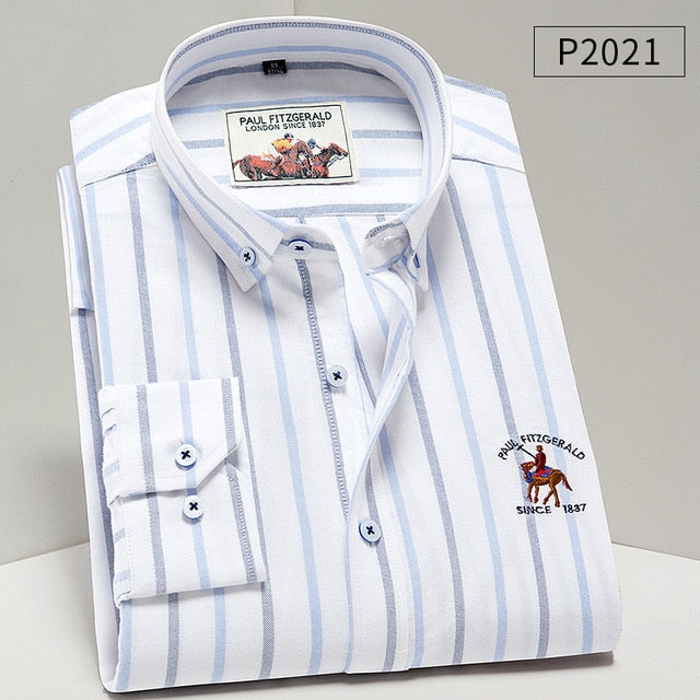 Men Oxford Cotton Long Sleeve Shirts