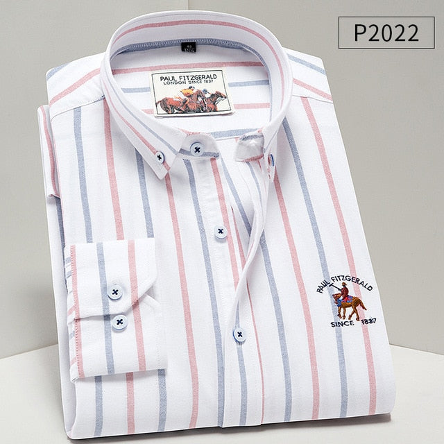 Men Oxford Cotton Long Sleeve Shirts