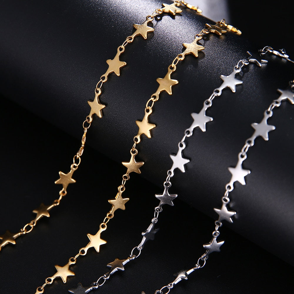 Modern Minimalist Jewelry Star Unisex Stainless Steel Chain Necklace