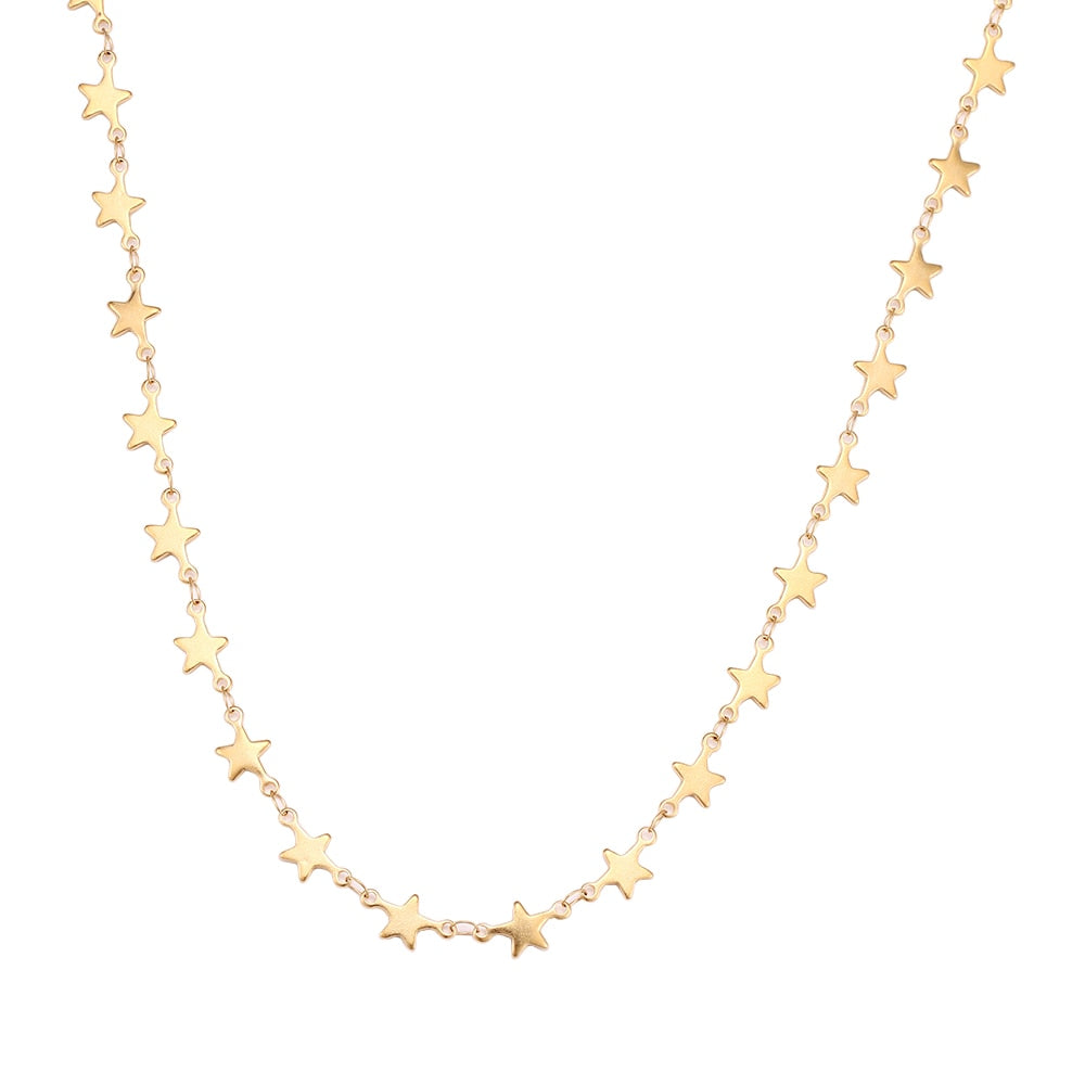 Modern Minimalist Jewelry Star Unisex Stainless Steel Chain Necklace