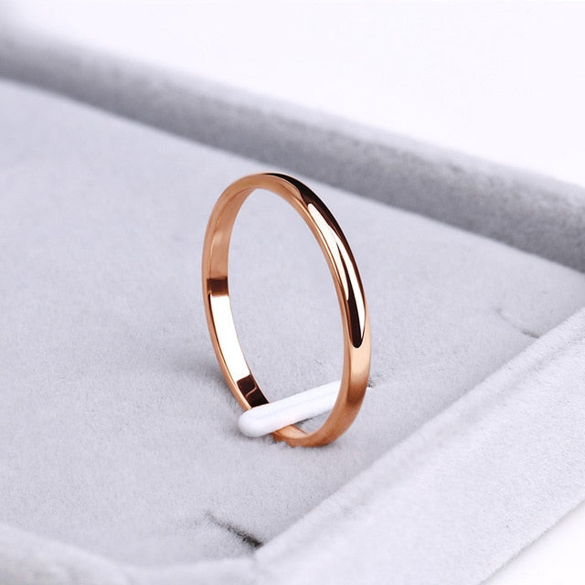 Personalized wedding Bands Stainless Steel Rings Rose Gold