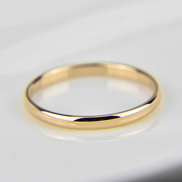 Stainless Steel Couple Rings Gold