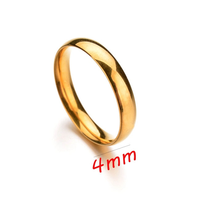 Stainless Steel Couple Rings Gold