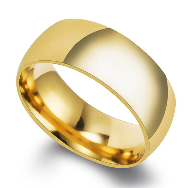 Stainless Steel Couple Rings Gold