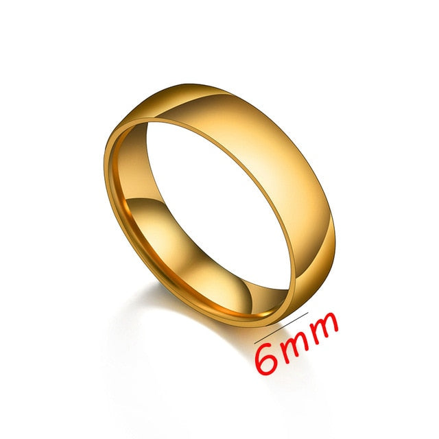 Stainless Steel Couple Rings Gold
