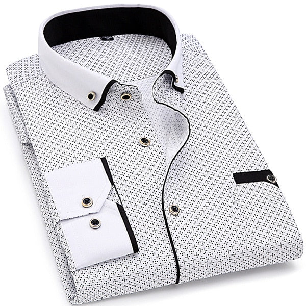 Men Long Sleeve Shirt Slim Fit Style