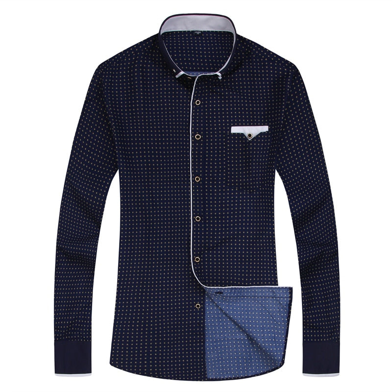 Men Long Sleeve Shirt Slim Fit Style