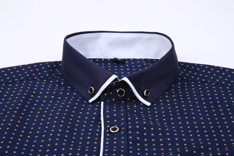 Men Long Sleeve Shirt Slim Fit Style