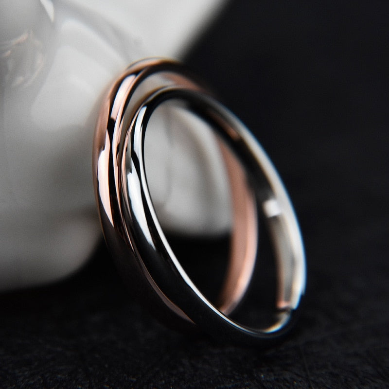 Stainless Steel Couple Rings Gold