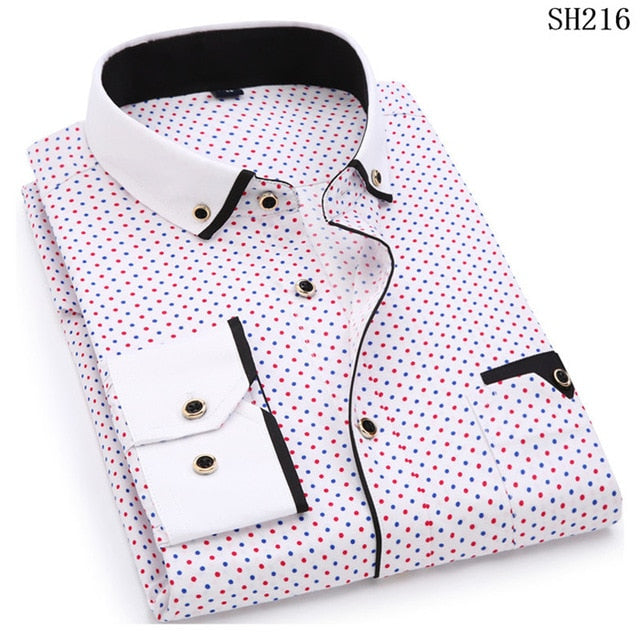 Men Long Sleeve Shirt Slim Fit Style