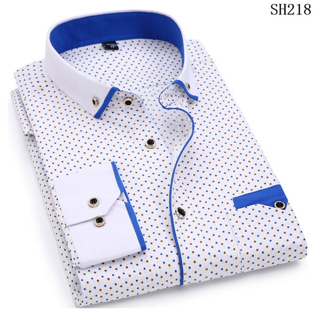 Men Long Sleeve Shirt Slim Fit Style