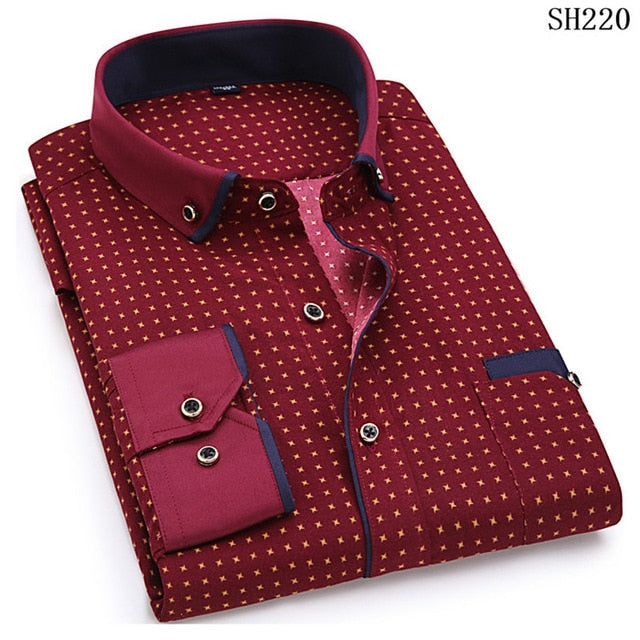 Men Long Sleeve Shirt Slim Fit Style