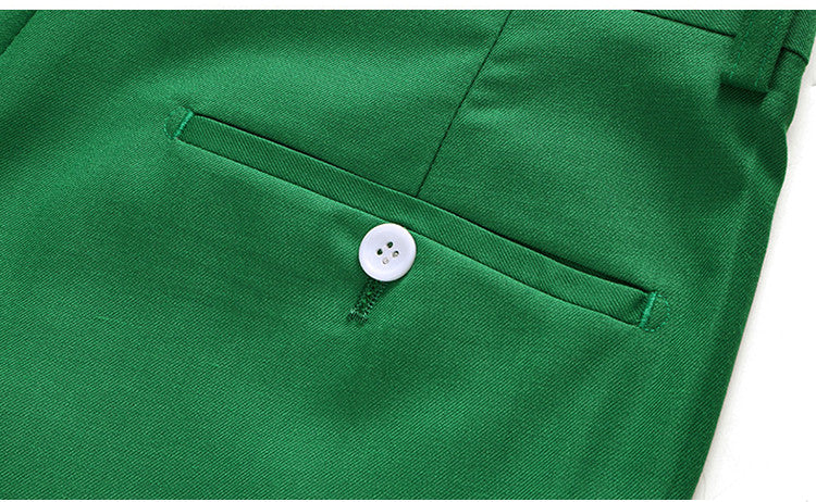 Men Two-piece Suit Double-breasted Solid Color Slim Business Casual Suits with Pants