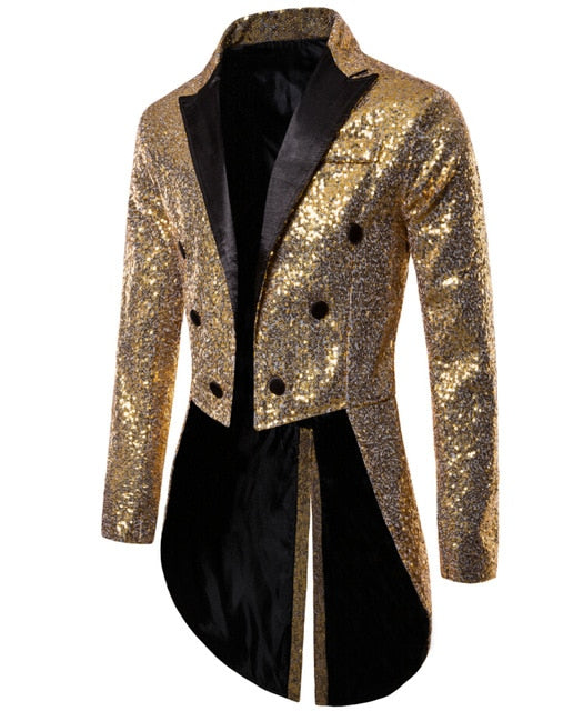 Best Sequin Wedding Blazer Jacket Men Nightclub Prom Suit Singers Stage Clothes