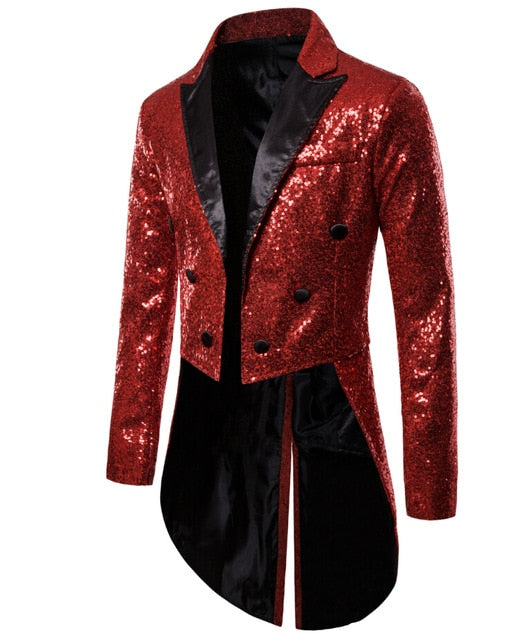Best Sequin Wedding Blazer Jacket Men Nightclub Prom Suit Singers Stage Clothes