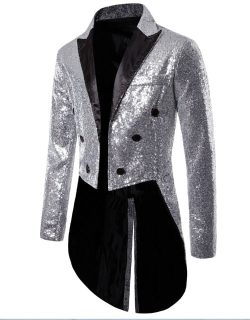 Best Sequin Wedding Blazer Jacket Men Nightclub Prom Suit Singers Stage Clothes