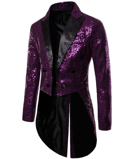 Best Sequin Wedding Blazer Jacket Men Nightclub Prom Suit Singers Stage Clothes