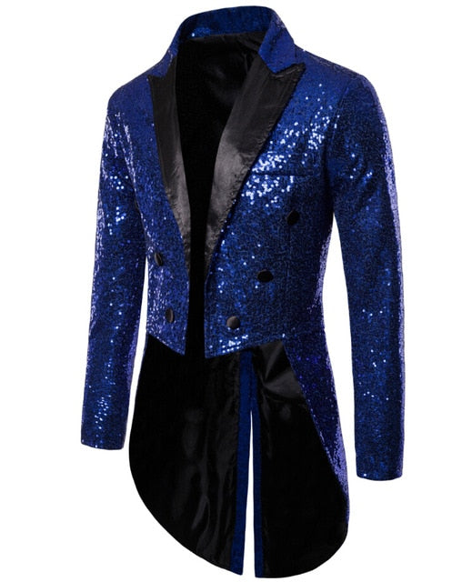 Best Sequin Wedding Blazer Jacket Men Nightclub Prom Suit Singers Stage Clothes