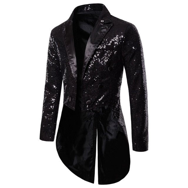 Best Sequin Wedding Blazer Jacket Men Nightclub Prom Suit Singers Stage Clothes