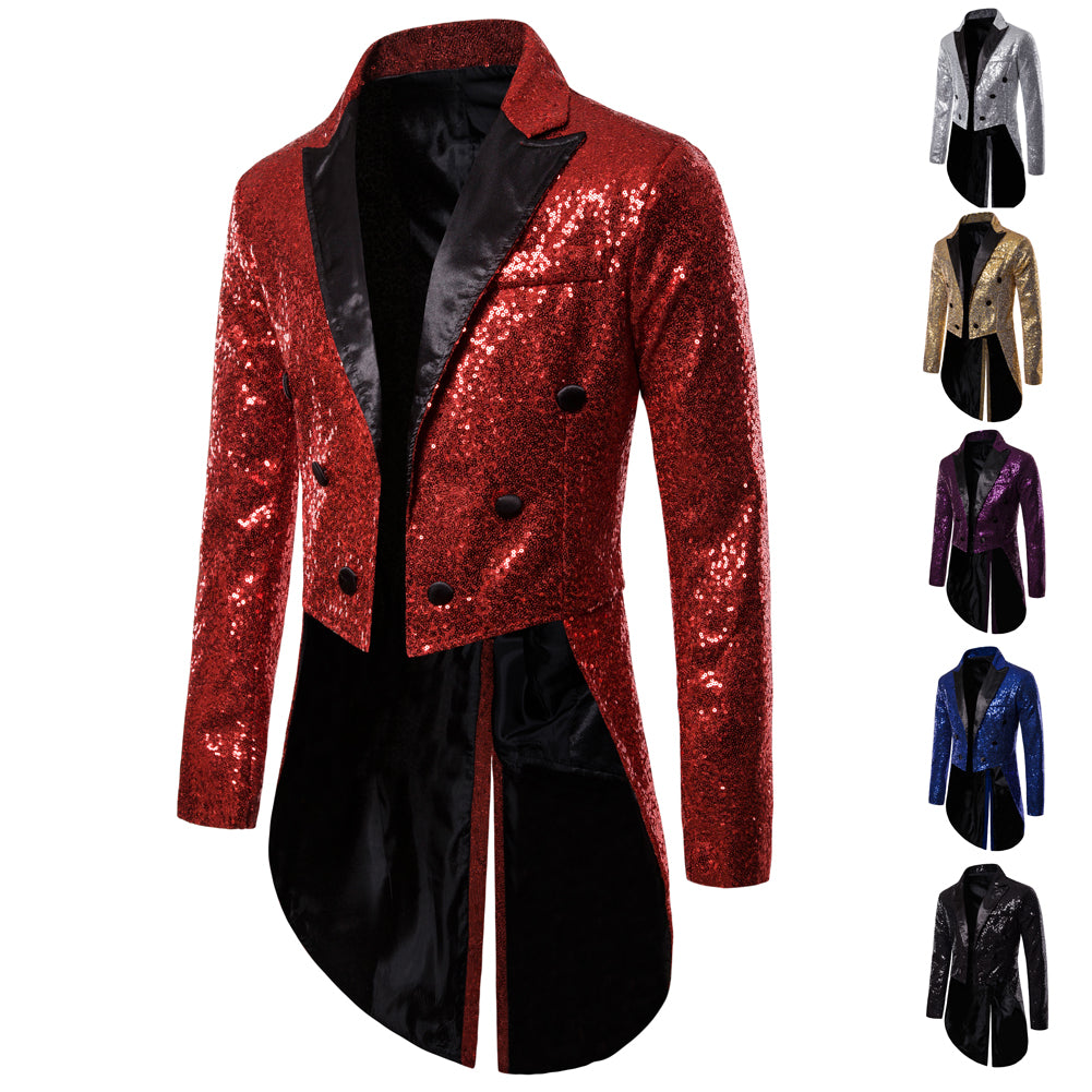 Best Sequin Wedding Blazer Jacket Men Nightclub Prom Suit Singers Stage Clothes