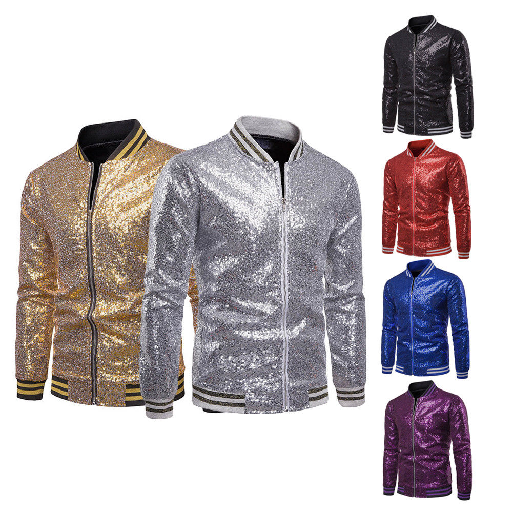 Sequins Gold Blazer Men Slim Fit