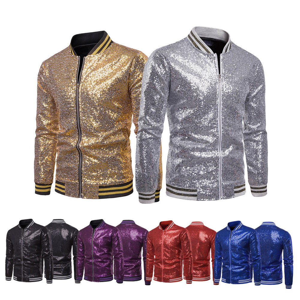 Sequins Gold Blazer Men Slim Fit