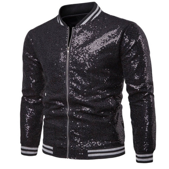 Sequins Gold Blazer Men Slim Fit