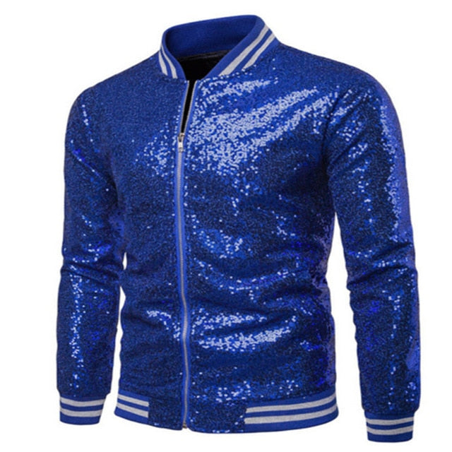 Sequins Gold Blazer Men Slim Fit