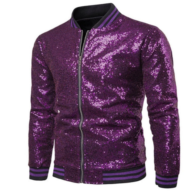 Sequins Gold Blazer Men Slim Fit