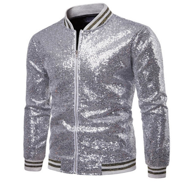 Sequins Gold Blazer Men Slim Fit