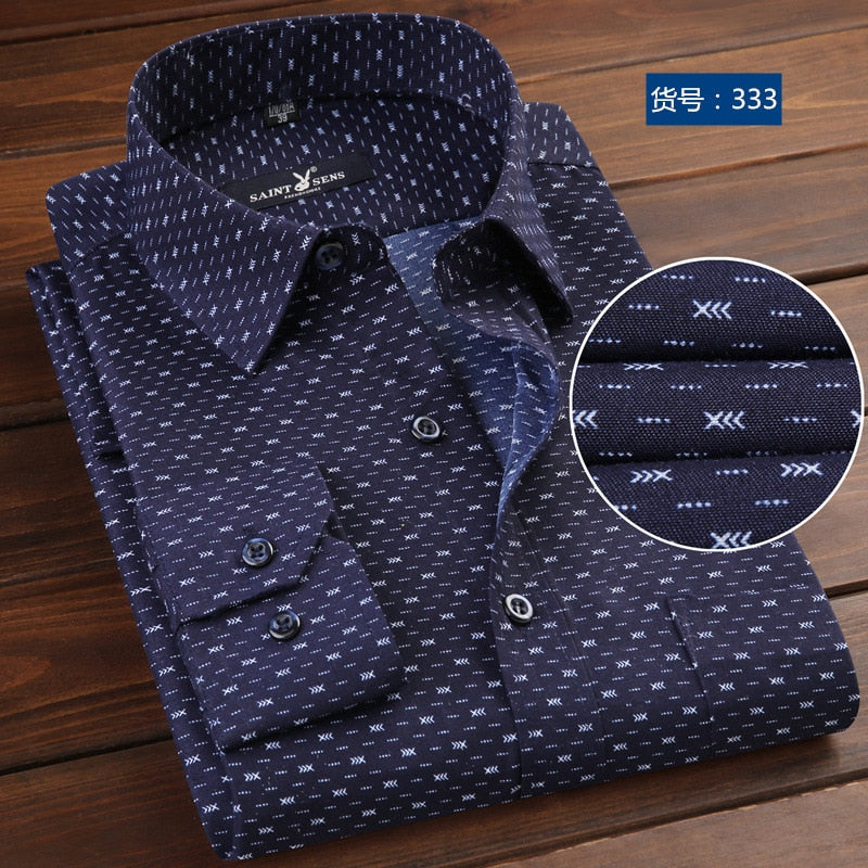 Men Slim Fit Fashion Print Dress Shirt