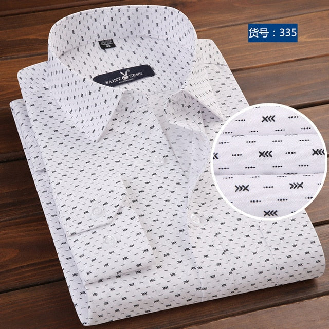 Men Slim Fit Fashion Print Dress Shirt