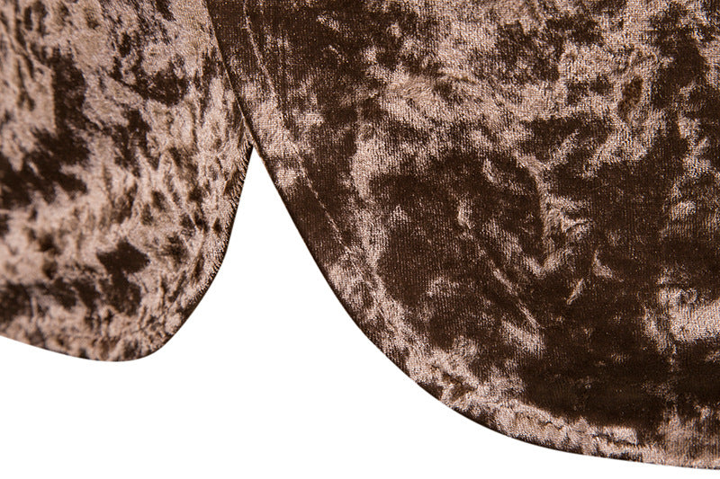 Single Breasted Men Blazer Velvet