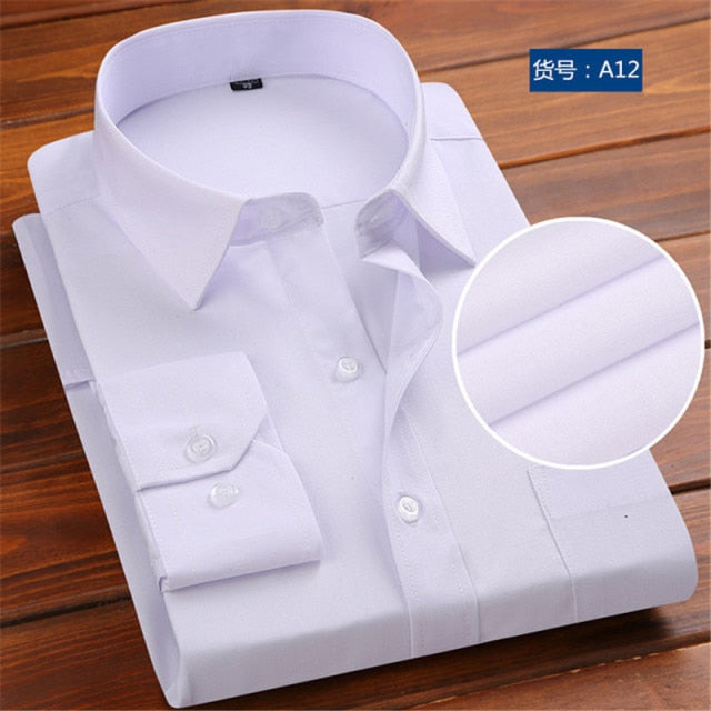 Long Sleeve Polka Dot Slim Fit Social Business Men Dress Shirt
