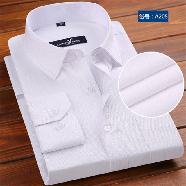 Long Sleeve Polka Dot Slim Fit Social Business Men Dress Shirt