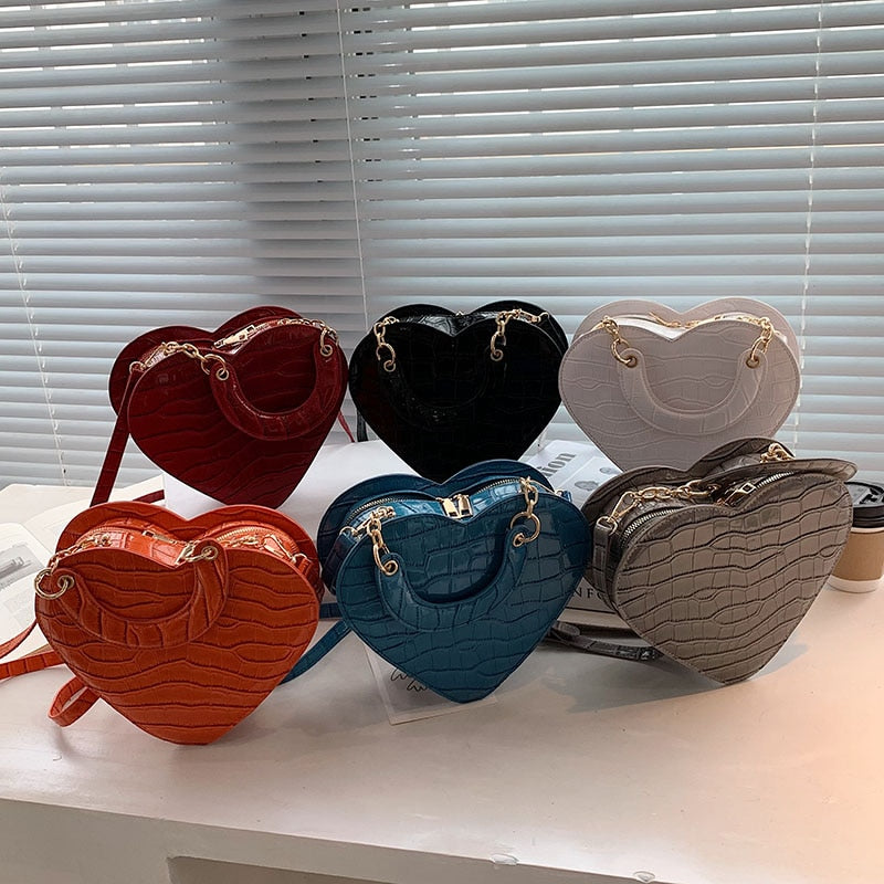 Heart Tote Bag PU Leather Crossbody Shoulder Purse Handbags