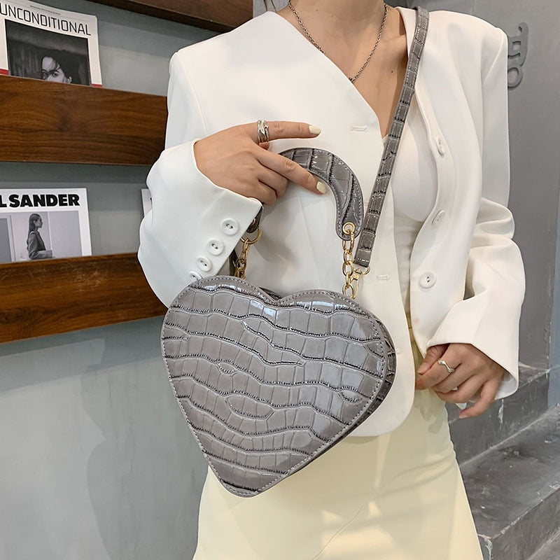 Heart Tote Bag PU Leather Crossbody Shoulder Purse Handbags