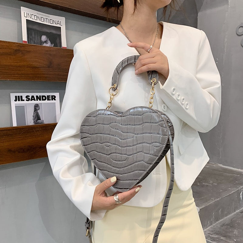 Heart Tote Bag PU Leather Crossbody Shoulder Purse Handbags