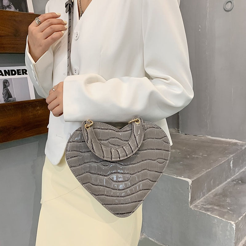 Heart Tote Bag PU Leather Crossbody Shoulder Purse Handbags