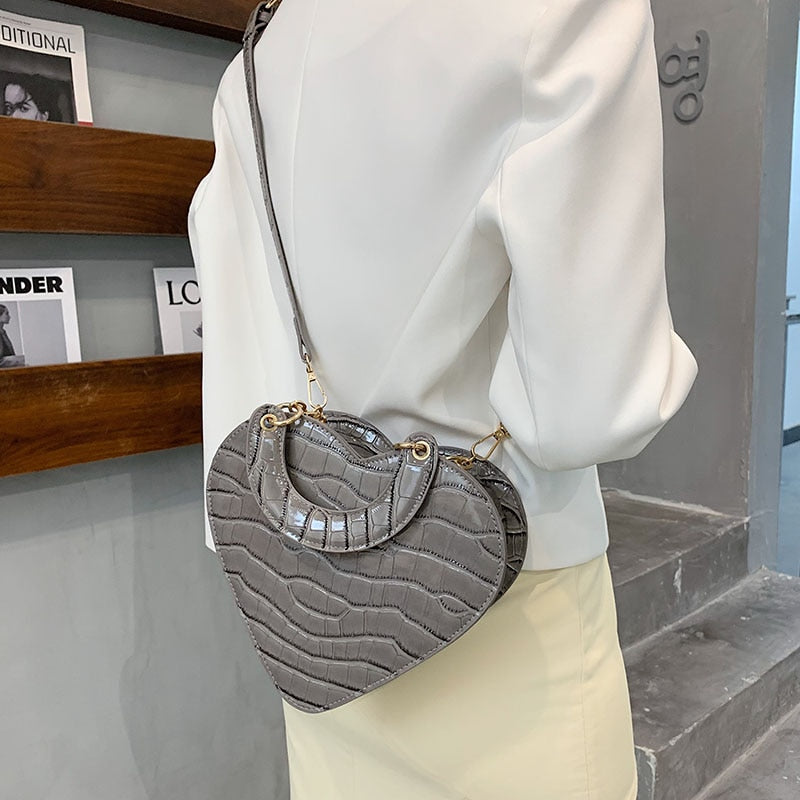 Heart Tote Bag PU Leather Crossbody Shoulder Purse Handbags