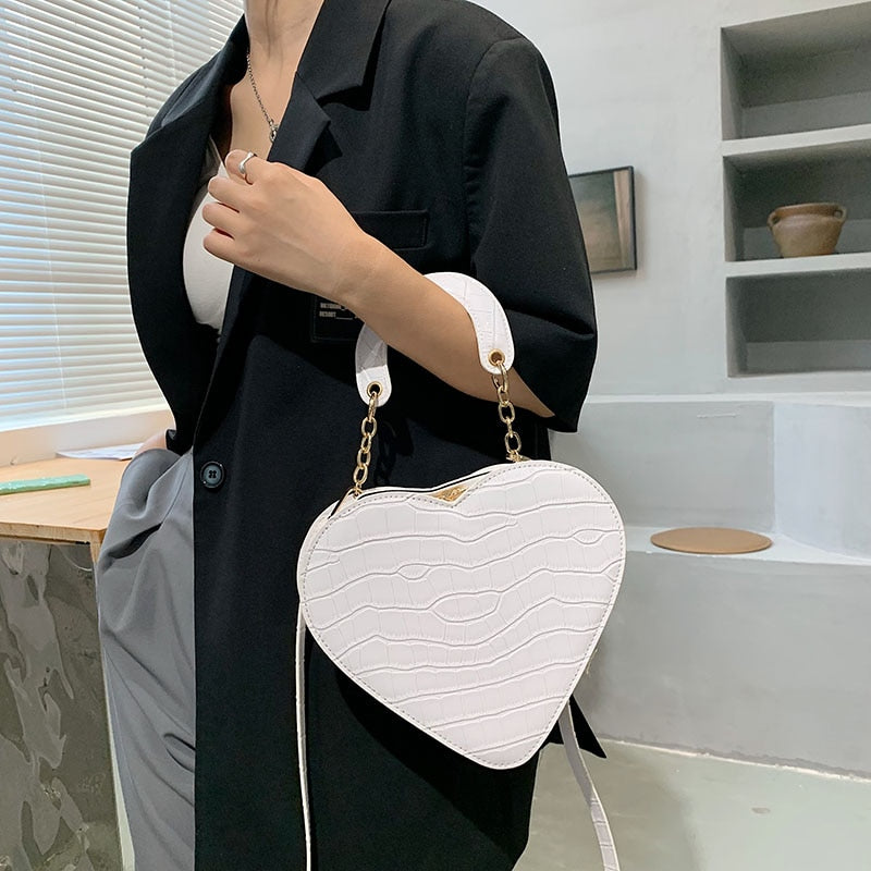 Heart Tote Bag PU Leather Crossbody Shoulder Purse Handbags