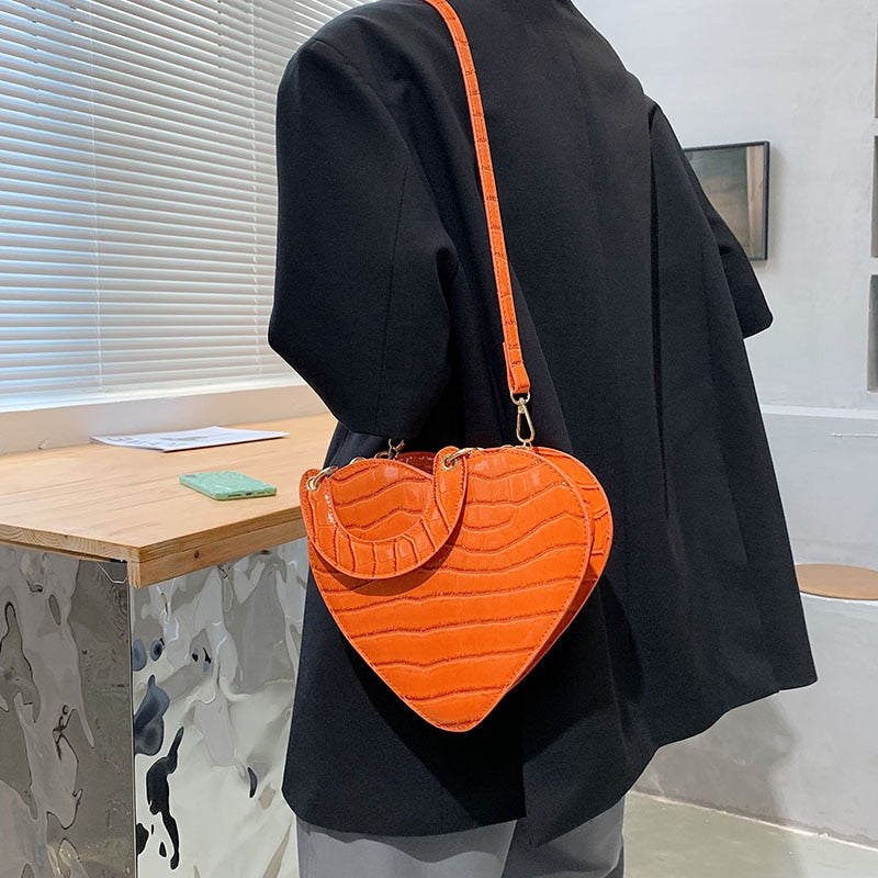 Heart Tote Bag PU Leather Crossbody Shoulder Purse Handbags