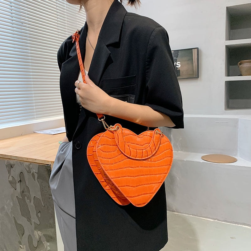 Heart Tote Bag PU Leather Crossbody Shoulder Purse Handbags