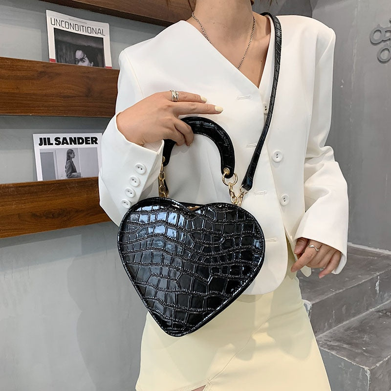 Heart Tote Bag PU Leather Crossbody Shoulder Purse Handbags