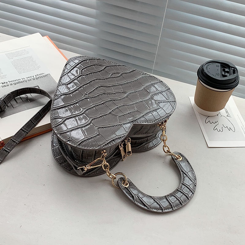 Heart Tote Bag PU Leather Crossbody Shoulder Purse Handbags